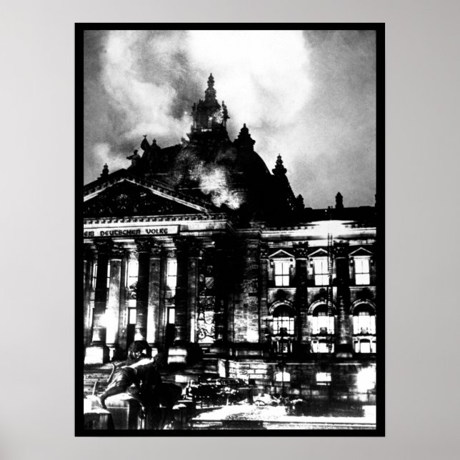 Poster Bombeiros trabalham na gravação da imagem Reichsta (Frente)