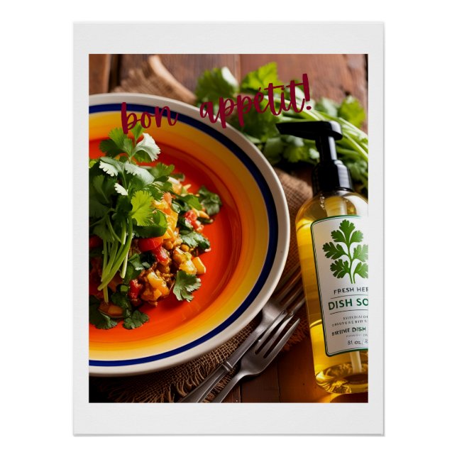Póster Bon Appétit - Piada Anti-Cilantro (Frente)