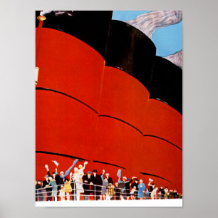 Póster Bon voyage do forro de oceano