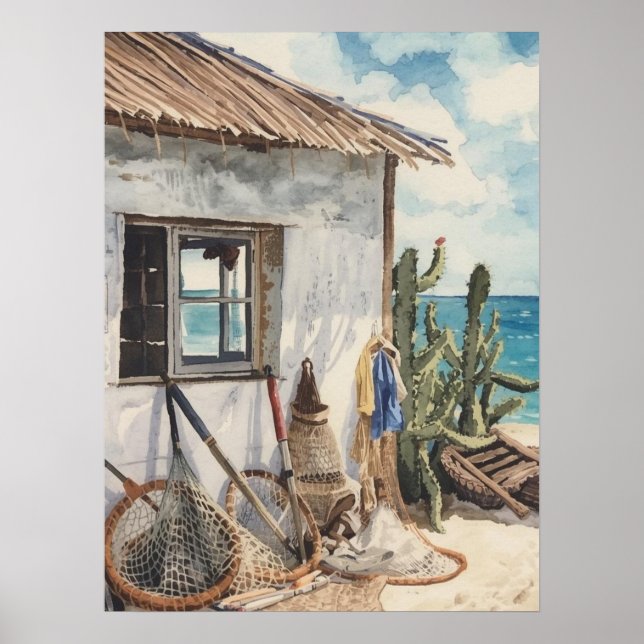 Poster Bonaire fish shack (Frente)