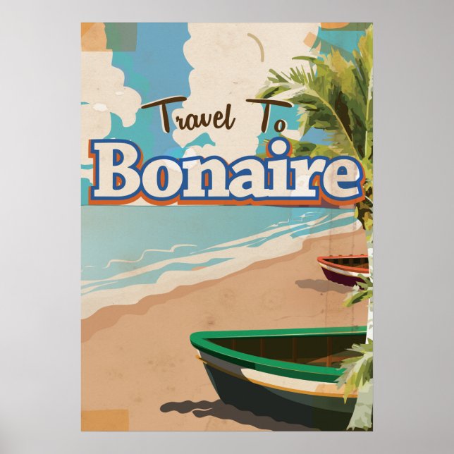 Poster Bonaire viagens vintage. (Frente)