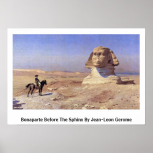 Póster Bonaparte antes da esfinge por Jean-Leon Gerome