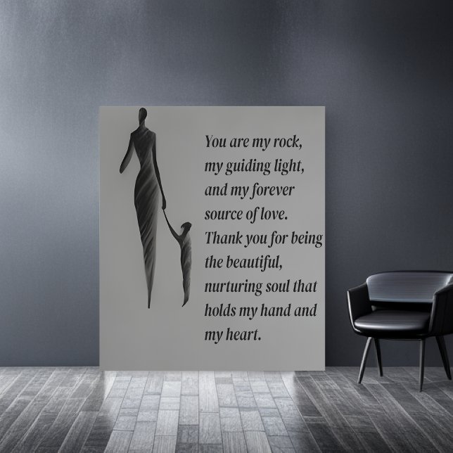 Poster Bond Emocional: esboço de carvão de uma mãe e filh (Criador carregado)