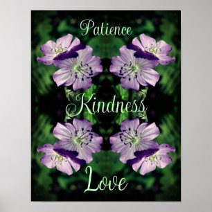 Poster Bondade Geranium Flores Abstrato Inspiracional
