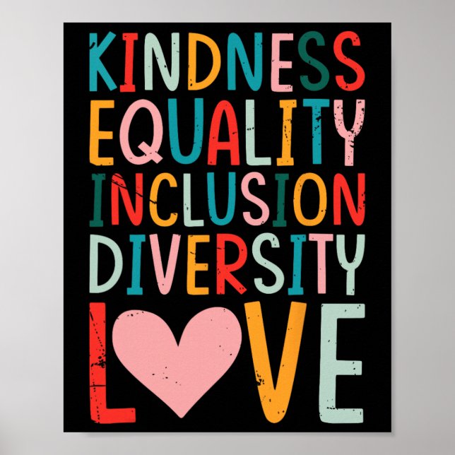 Poster Bondade Igualdade Inclusão Diversidade Amor - Espe (Frente)