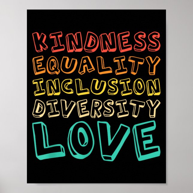 Poster Bondade Igualdade Inclusão Diversidade Amor Profes (Frente)