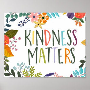Poster Bondade importa, aspas bonitas, laranja floral Boh