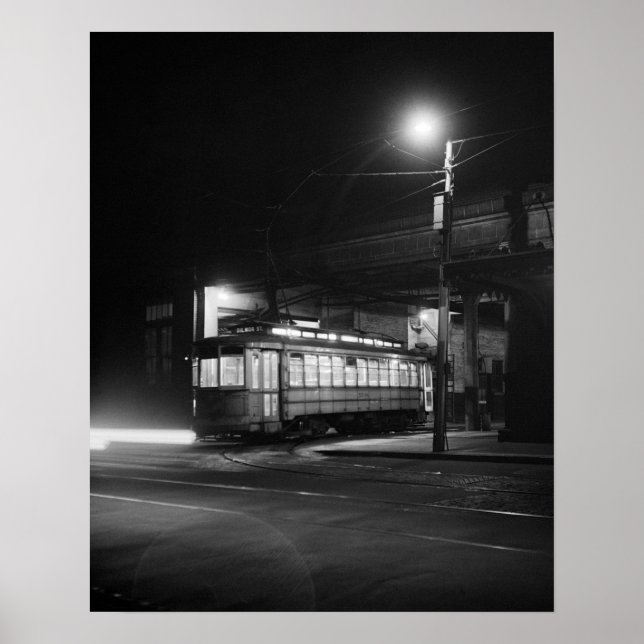 Póster Bonde à Noite, 1943. Foto Antiga (Frente)
