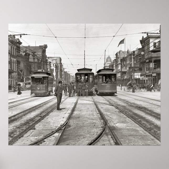 Póster Bonde de Nova Orleans, 1907. Foto Antiga (Frente)