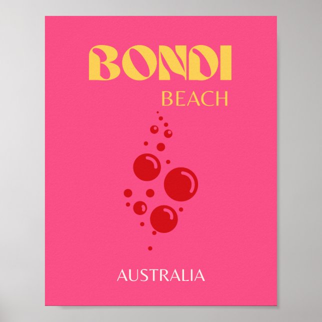 Poster Bondi Beach, rosa (Frente)