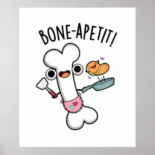 Poster Bone Apetit Funny Cozinhar Pun