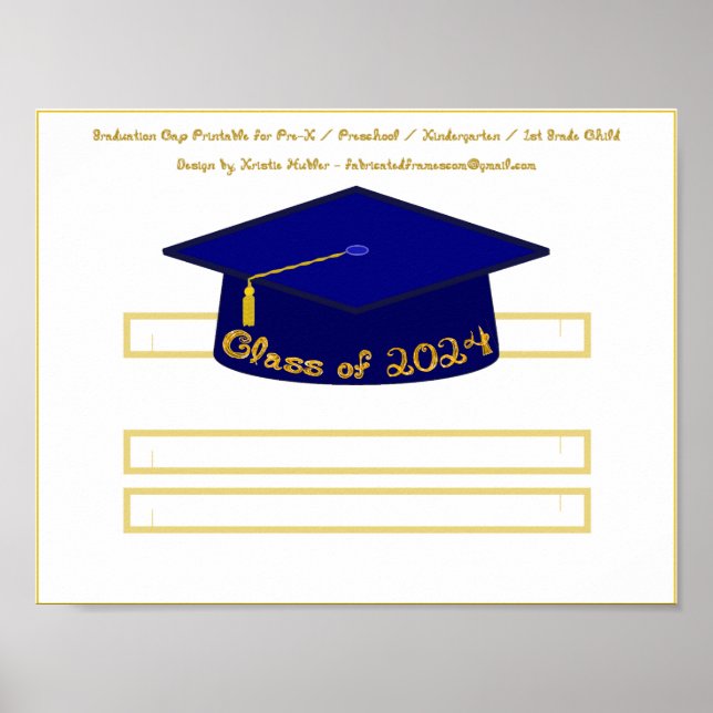 Poster Boné de formatura Marinho Classe Hat de 2024 Glitt (Frente)