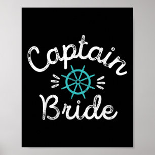 Poster Boné de Roda de Nave de Casamento Náutico Divertid