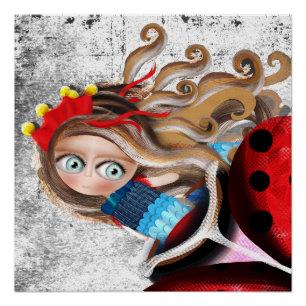 Póster BONECA Cabelo Longo Azul olhos