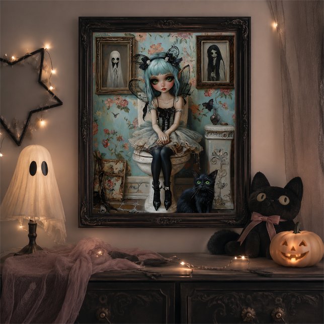 Poster Boneca de Fada Gótica Fofa Arte de Parede de Hallo (Criador carregado)