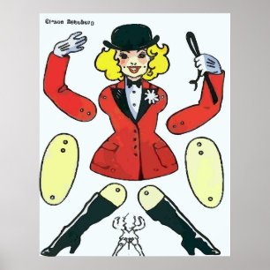 Póster Boneca de papel, cavaleira equestre