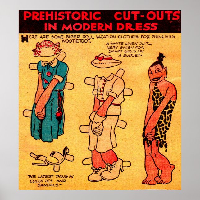 Poster Boneca de papel em quadrinhos da década de 1930, P (Frente)