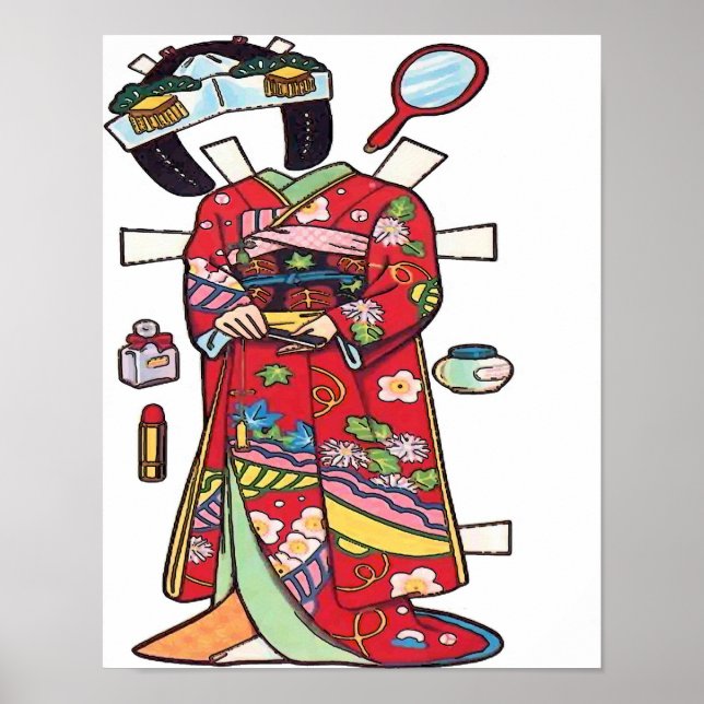 Póster Boneca de Papel, Kimono Cortado (Frente)