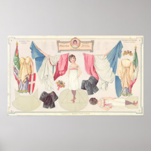 Poster Boneca de papel Vintage