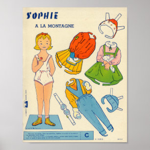 Poster Boneca de papel Vintage