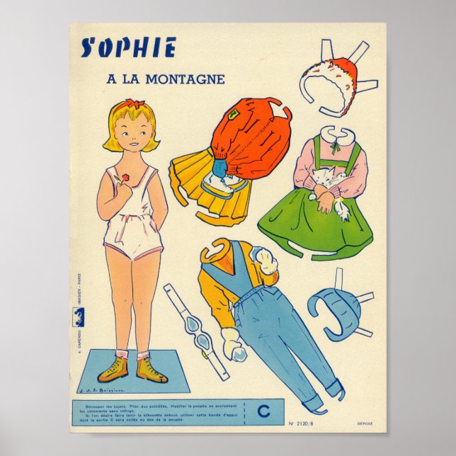 Poster Boneca de papel Vintage (Frente)