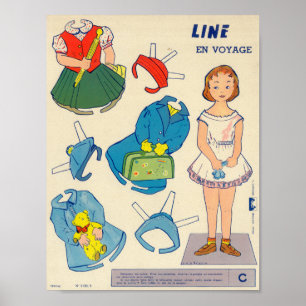 Poster Boneca de papel Vintage