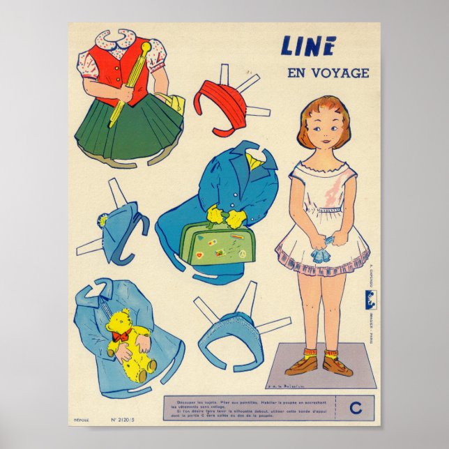 Poster Boneca de papel Vintage (Frente)