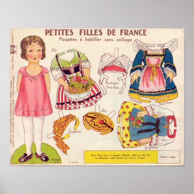 Poster Boneca de papel Vintage (Frente)