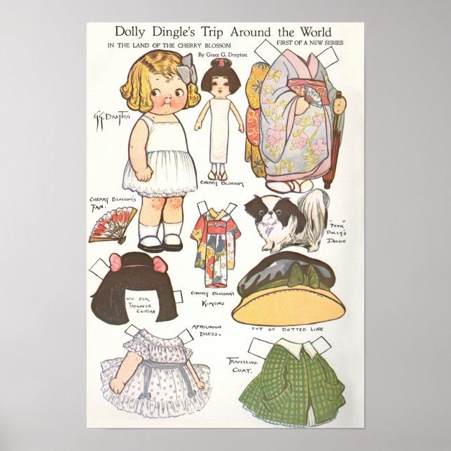 Poster Boneca de papel Vintage (Frente)