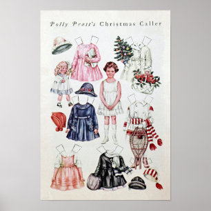 Poster Boneca de papel Vintage