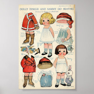 Poster Boneca de papel Vintage