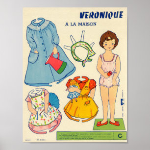 Poster Boneca de papel Vintage
