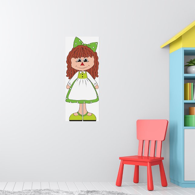 Poster Boneca de Trapo Menina Vestido Verde Bolinhas (Criador carregado)