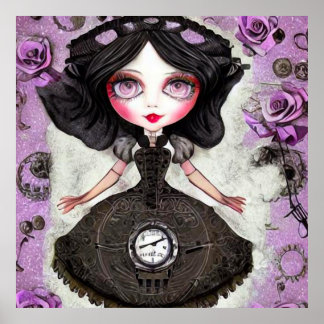 Poster Boneca de Vintage Steampunk Clock