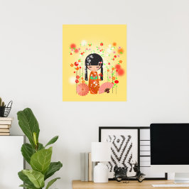 Poster Boneca Kokeshi