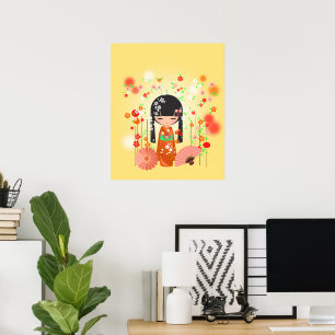 Poster Boneca Kokeshi
