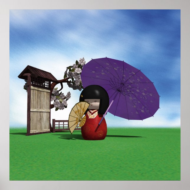 Poster Boneca Kokeshi (Frente)