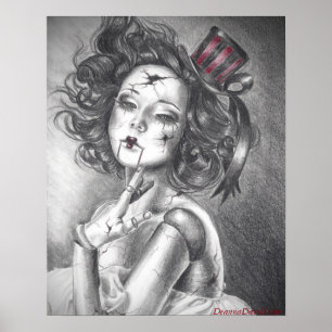 Póster Boneca quebrada do carnaval da arte da parede do