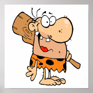 Póster boneco de desenho animado com clube