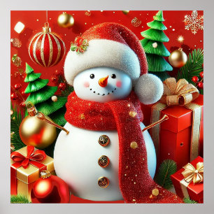 Poster Boneco de Neve Alegre