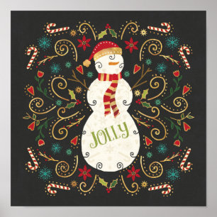 Poster Boneco de neve alegre do feriado de Otomi