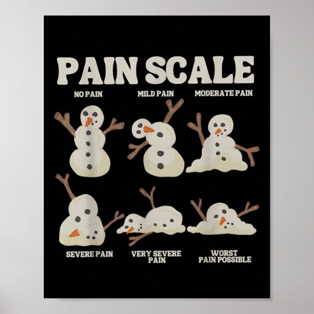Poster Boneco de neve da escala de dor Enfermeira engraça (Frente)