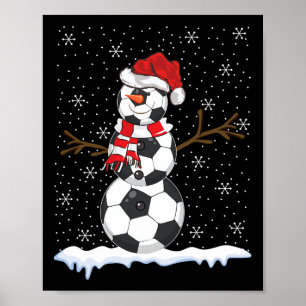 Poster Boneco de Neve de Futebol de Suéter Feio Natal