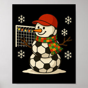 Poster Boneco de Neve de Futebol Natal Divertido Natal Bo