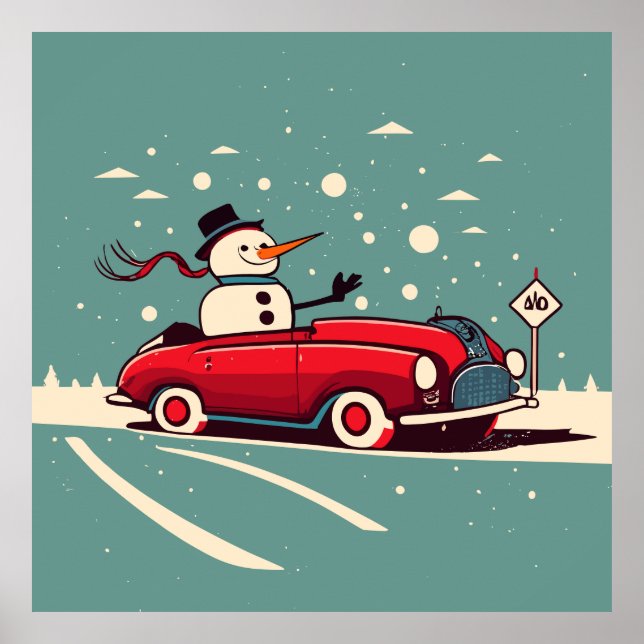 Poster boneco de neve despede carro (Frente)