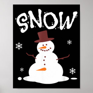 Poster Boneco de Neve Divertido e Casal de Soprador de Ne