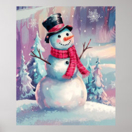 Poster Boneco de Neve e Vibrações de Inverno