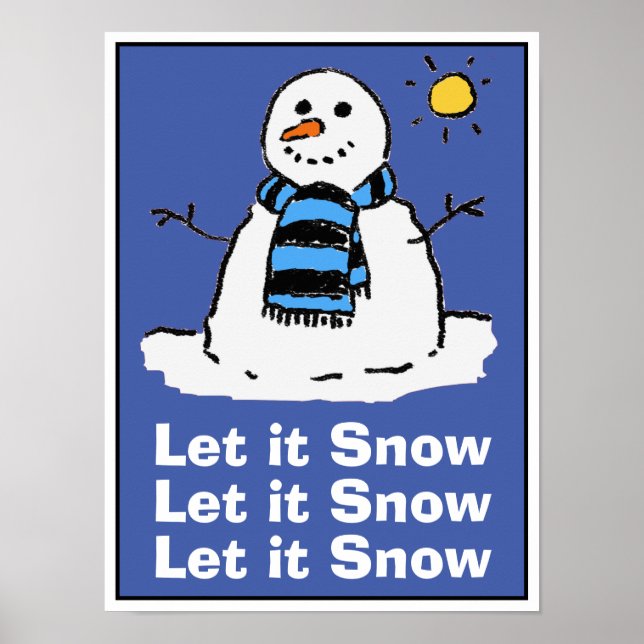 Poster Boneco de Neve em um Dia Ensolarado de Inverno. Na (Frente)