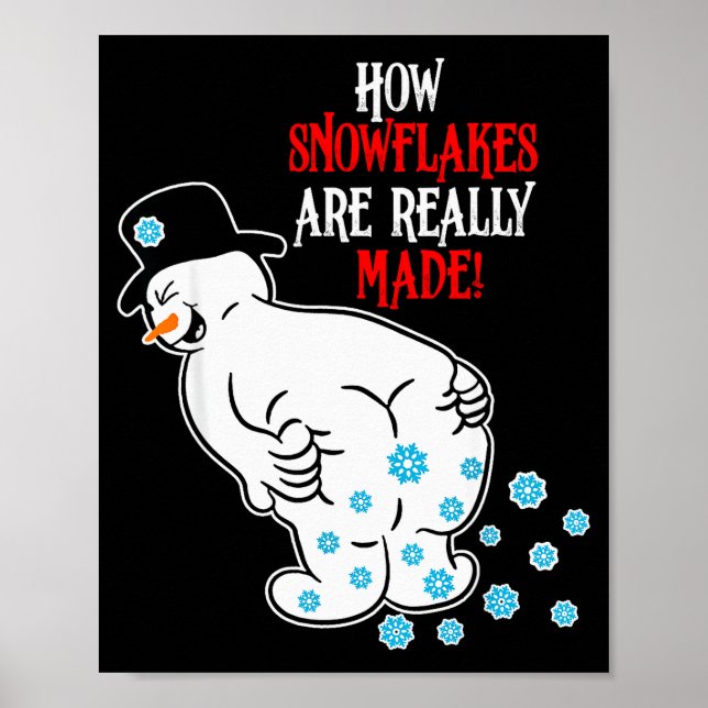 Poster Boneco de Neve Engraçado Como os Flocos de Neve Sã (Frente)