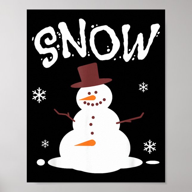 Poster Boneco de Neve Engraçado e Soprador de Neve Casal  (Frente)